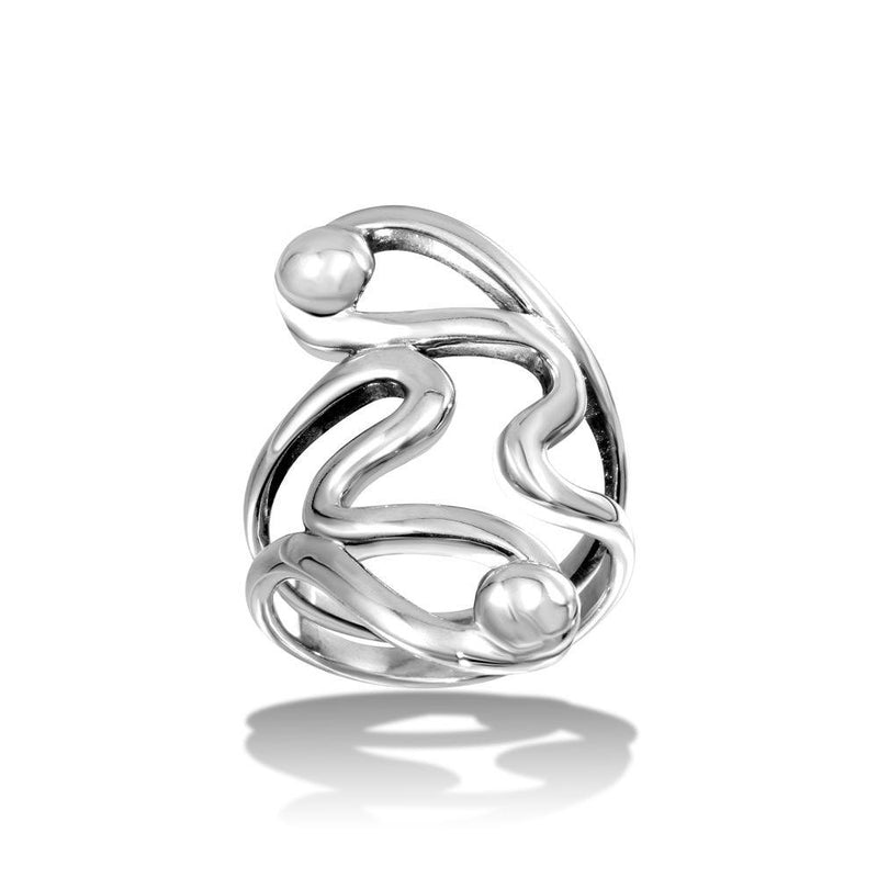 Silver 925 High Polished Abstract Wrap Ring - CR00717 | Silver Palace Inc.