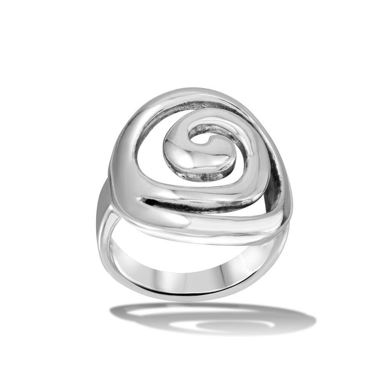 Silver 925 High Polished Swirly Ring - CR00718