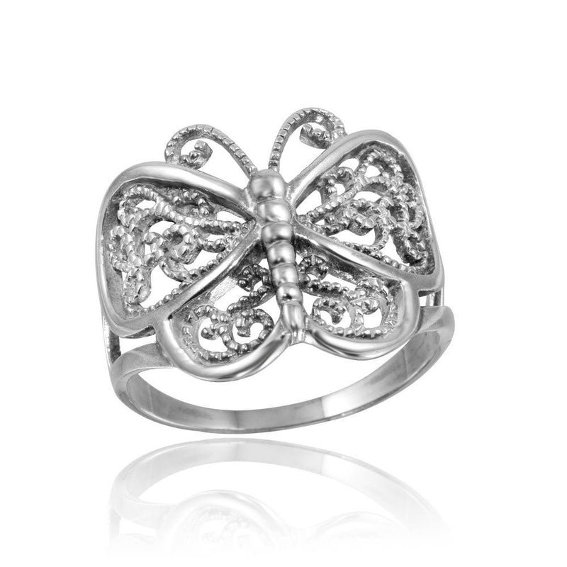 Silver 925 High Polished Butterfly Ring - CR00743 | Silver Palace Inc.