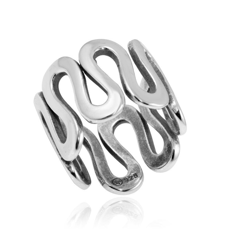 Silver 925 High Polished Wavy Eternity Ring - CR00744 | Silver Palace Inc.