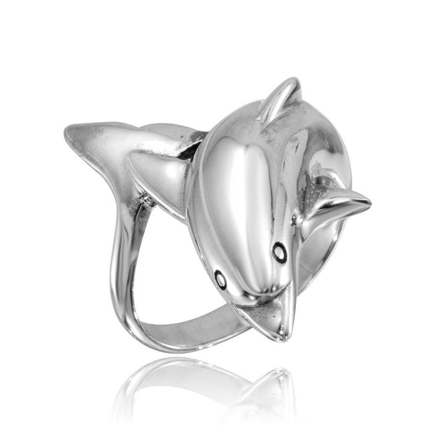 Silver 925 High Polished Dolphin Ring - CR00746 | Silver Palace Inc.