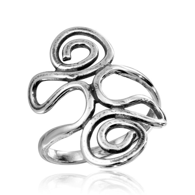 Silver 925 High Polished Swirly Wrap Ring - CR00750 | Silver Palace Inc.