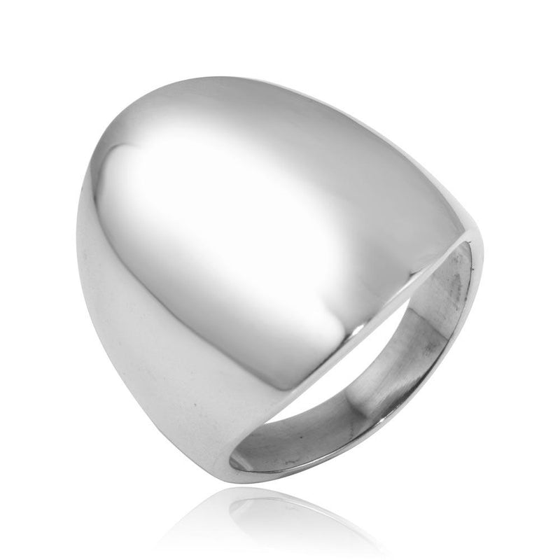 Silver 925 High Polished Blank Oval Ring - CR00796 | Silver Palace Inc.