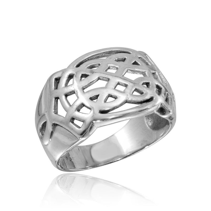 Silver 925 High Polished Woven Dome Ring - CR00817 | Silver Palace Inc.
