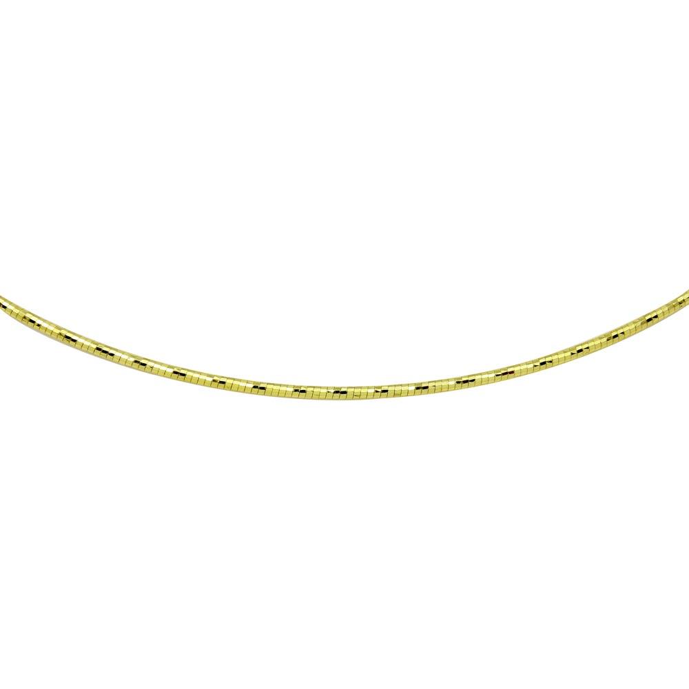 Silver 925 Gold Plated DC Omega Box Chain 1.4mm - CH901 GP | Silver Palace Inc. #plating_gold