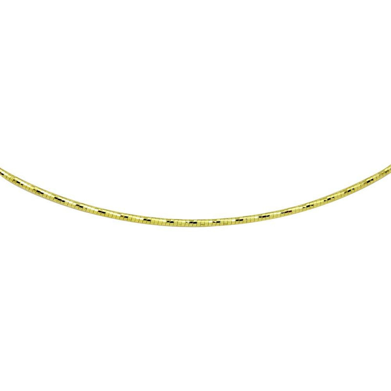 Silver 925 Gold Plated DC Omega Box Chain 1.4mm - CH901 GP | Silver Palace Inc.