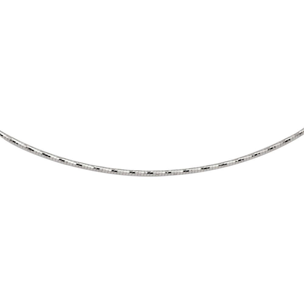Rhodium Plated 925 Sterling Silver DC Omega Box Chain 1.4mm - CH900 RH | Silver Palace Inc. #plating_rhodium