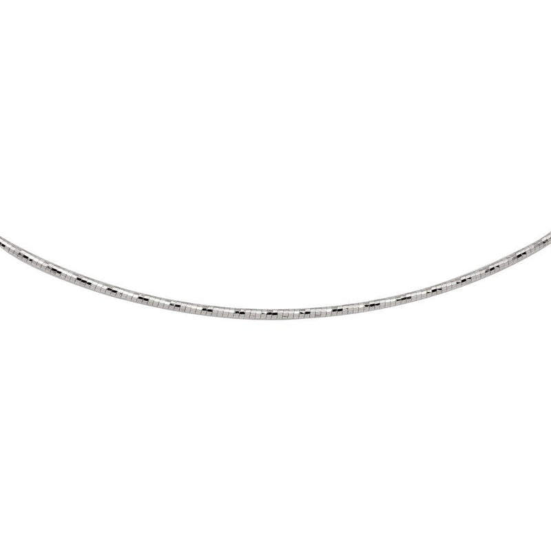 Rhodium Plated 925 Sterling Silver DC Omega Box Chain 1.4mm - CH900 RH | Silver Palace Inc.