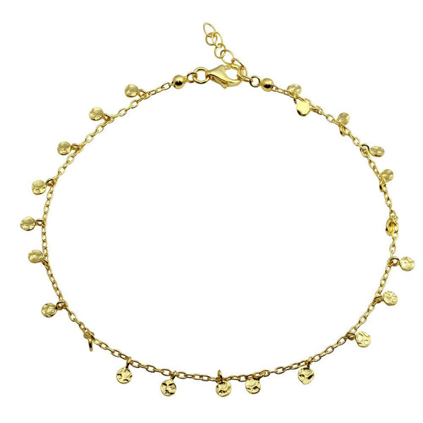 Silver 925 Gold Plated Confetti Anklet - DIA00001GP | Silver Palace Inc.