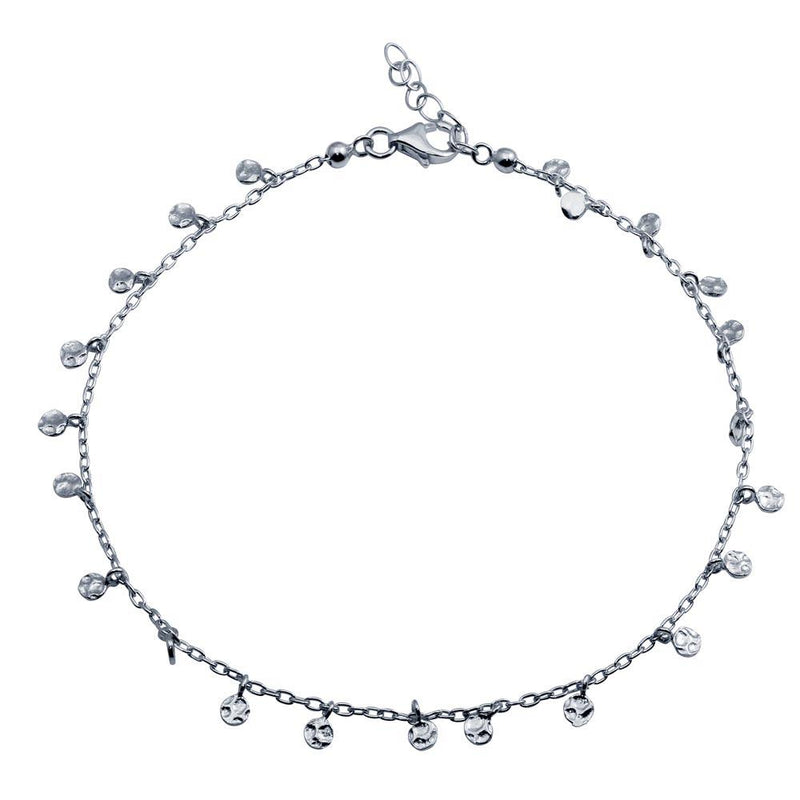 Silver 925 Rhodium Plated Confetti Anklet - DIA00001RH | Silver Palace Inc.