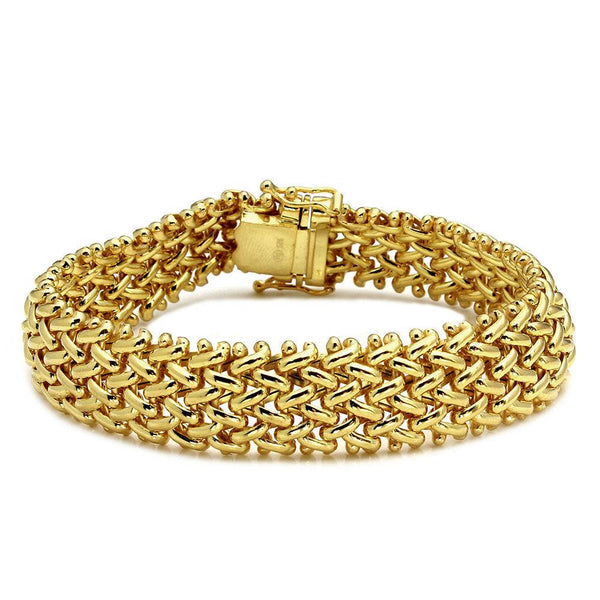 Silver 925 Gold Plated Braided Bracelet - DIB00011GP | Silver Palace Inc.