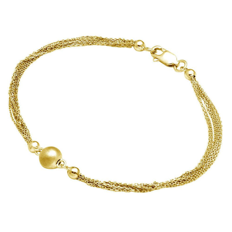 Silver 925 Gold Plated Multi Stand Beaded Bracelet - DIB00012GP | Silver Palace Inc.