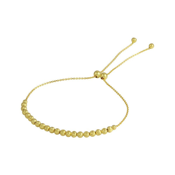 Silver 925 Gold Plated DC Beaded Lariat Bracelet - DIB00024GP | Silver Palace Inc.