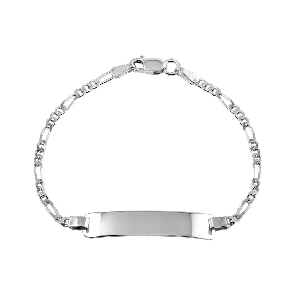 925 Argent Sterling Solide Identité Bébé Gourmette Id Bracelet 14cm 925 Argent Sterling Solide Identité Bébé Gourmette Id Bracelet 14cm