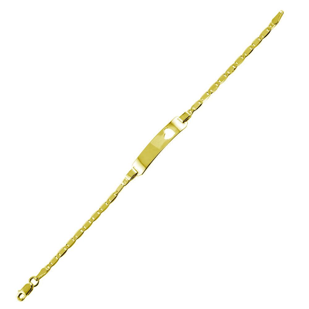 Silver 925 Gold Plated Baby ID Bracelet with Heart Cut Out - DIB00050GP | Silver Palace Inc.