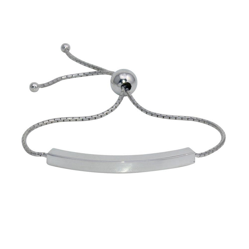Silver 925 Rhodium Plated Lariat Bar Bracelet - DIB00071RH | Silver Palace Inc.
