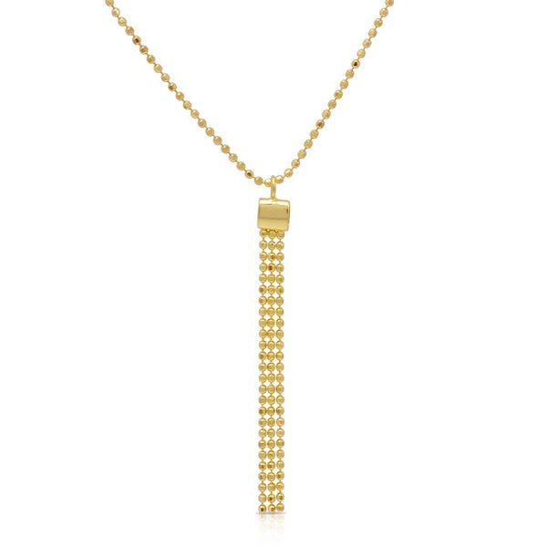 Silver 925 Gold Plated DC Bead Chain with Dangling Trio Pendant - DIN00067GP | Silver Palace Inc.