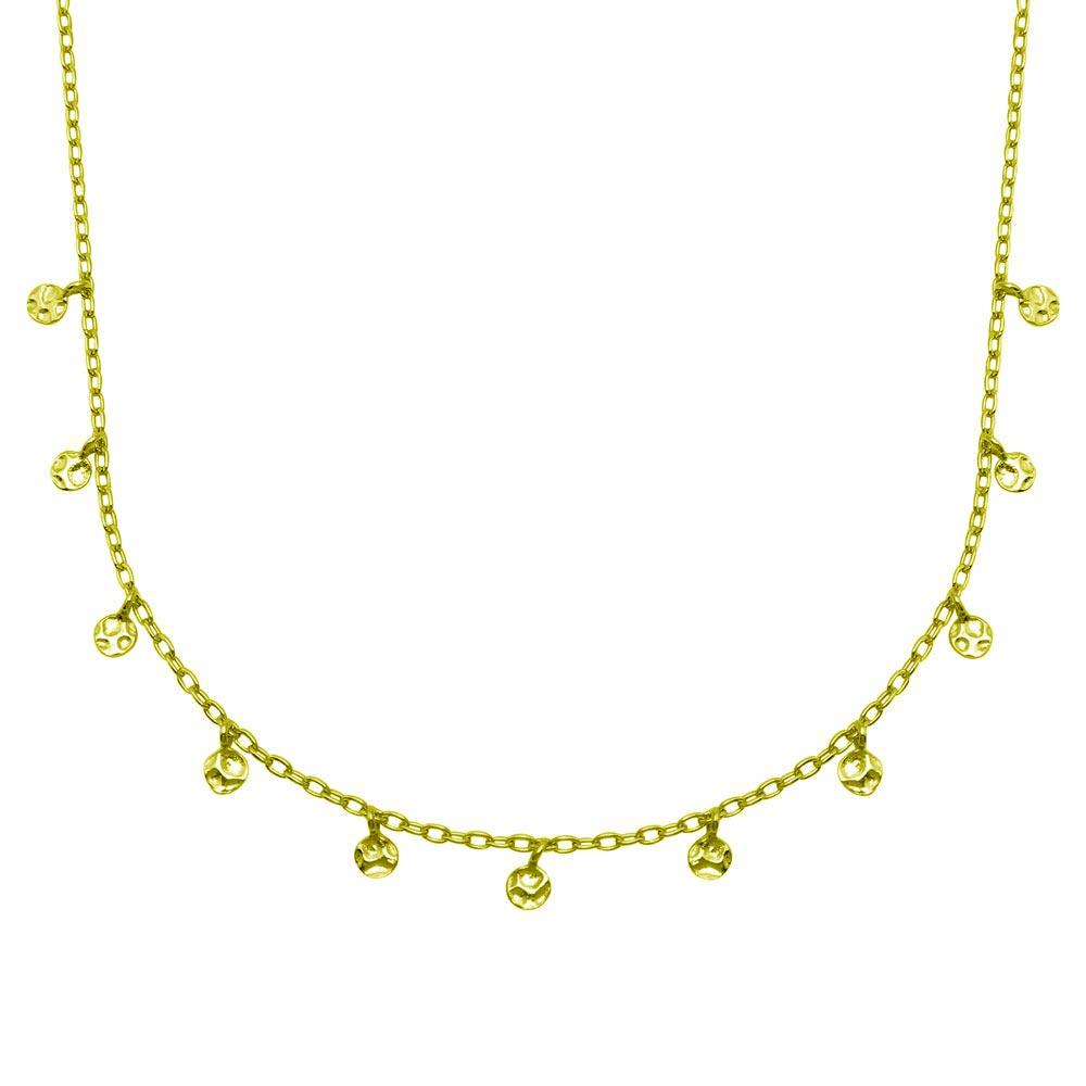 Silver 925 Gold Plated Confetti Choker Necklace - DIN00092GP | Silver Palace Inc.