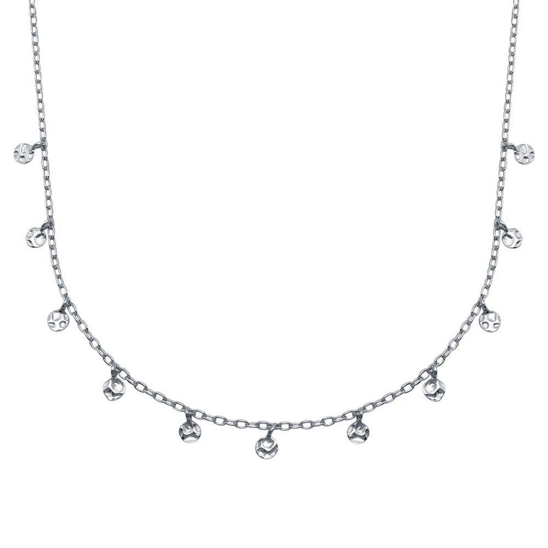 Silver 925 Rhodium Plated Confetti Choker Necklace - DIN00092 | Silver Palace Inc.