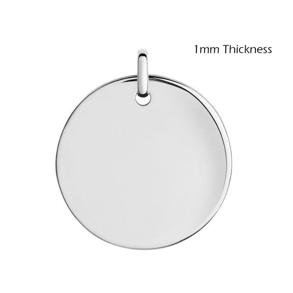 Silver 925 High Polished Lightweight Disc Engravable - DISC02 | Silver Palace Inc.