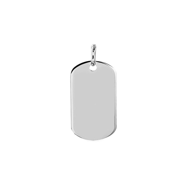 Silver 925 Plain Dogtag 24mm x 13mm - DOGTAG13 | Silver Palace Inc.