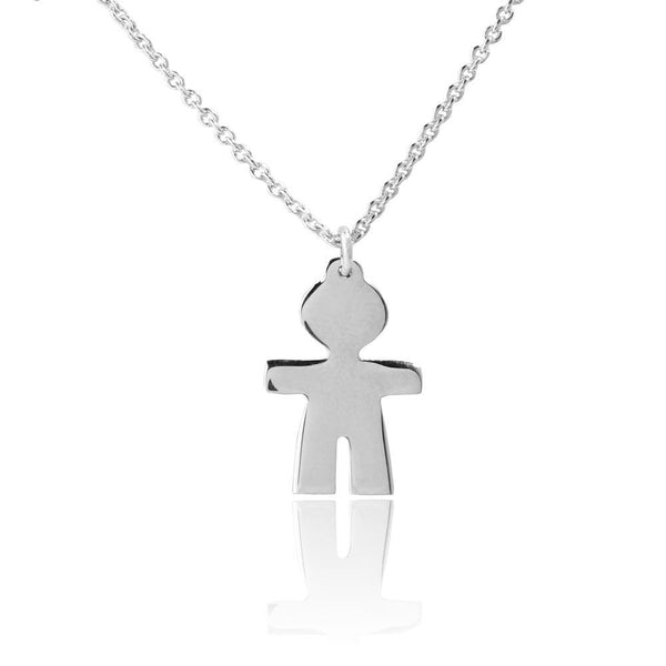 Silver 925 Rhodium Plated Baby Boy Necklace - DIN00064RH | Silver Palace Inc.