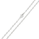 Silver 925 Rhodium Plated Wide Oval Diamond Cut Link 025 Chain 2mm - CH119 RH | Silver Palace Inc.