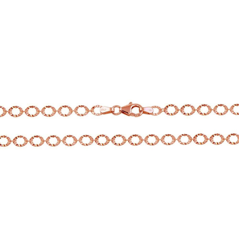 Silver 925 Rose Gold Plated Link Chain Necklace - ECN00040RGP | Silver Palace Inc.