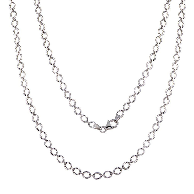 Silver Silver 925 Rhodium Plated Link Chain Necklace - ECN00040RH | Silver Palace Inc.