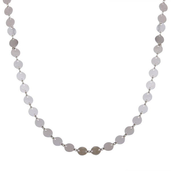 Silver 925 Rhodium Plated Plain Confetti Necklace - ECN00044RH | Silver Palace Inc.