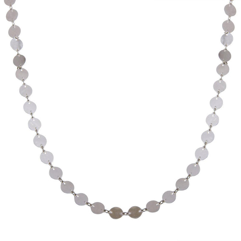 Silver 925 Rhodium Plated Plain Confetti Necklace - ECN00044RH | Silver Palace Inc.