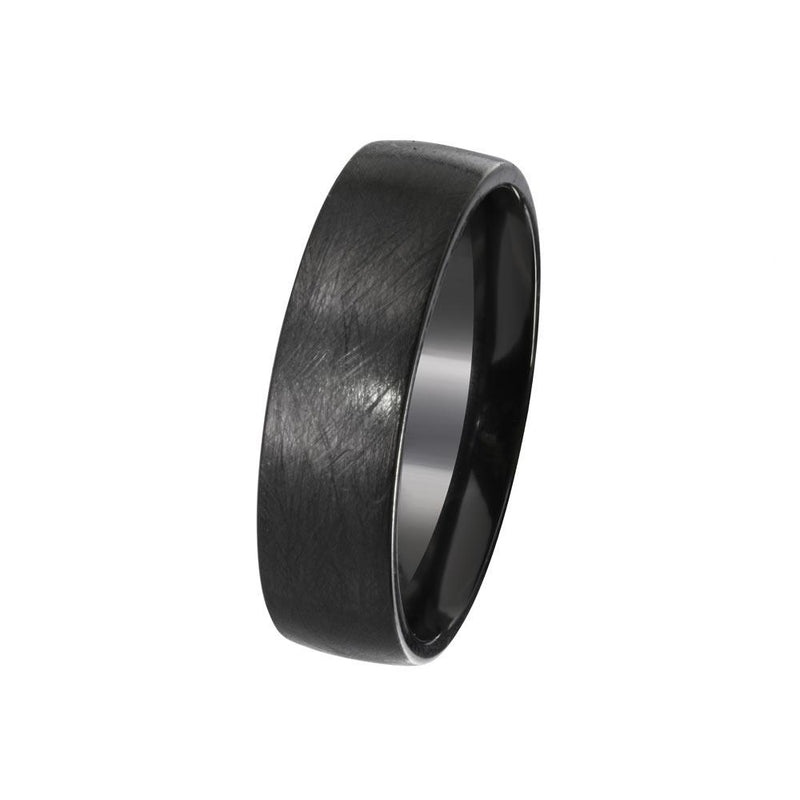 Men's Sterling Silver 925 Black Rhodium Plated Matte Finish Band 6.5mm - EWR00001 | Silver Palace Inc.