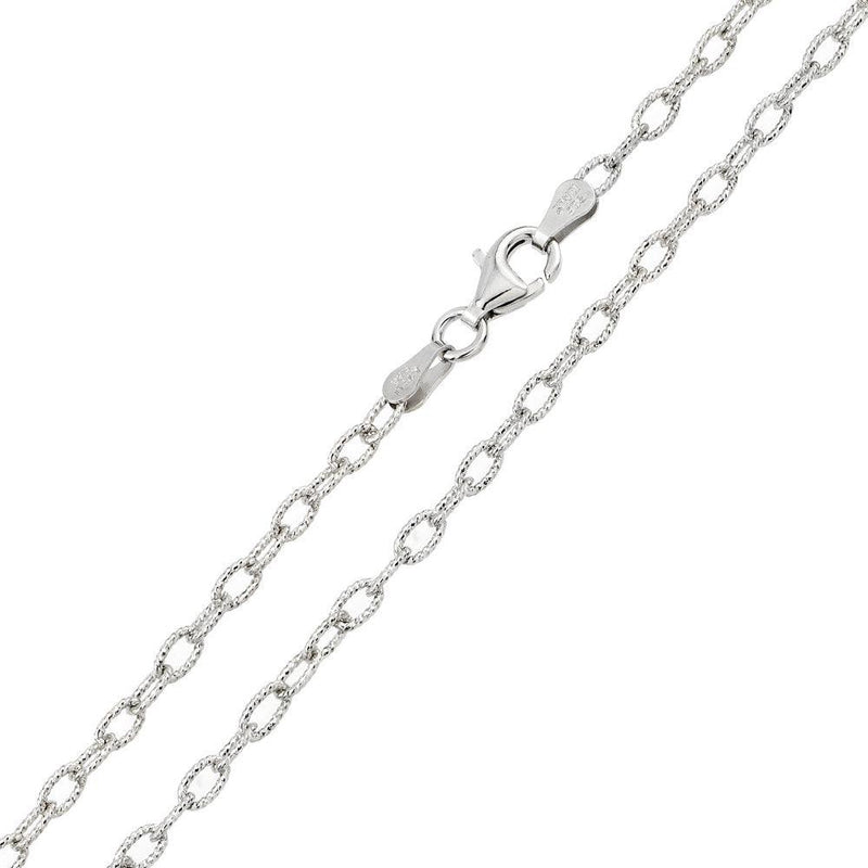 Silver 925 Rhodium Plated Wire Oval Loop 080 Chain 3.7mm - CH241 RH | Silver Palace Inc.