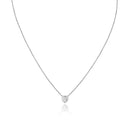 Rhodium Plated Heart Clear CZ Solitaire Necklace - GCP00003RH