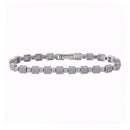 Silver 925 Rhodium Plated 5.3mm Square Micro Pave Link CZ Tennis Bracelet - GMB00017RH | Silver Palace Inc.