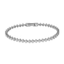 Silver 925 Rhodium Plated Small Micropaved CZ Cross Bracelet - GMB00018RH | Silver Palace Inc.