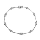 Silver 925 Rhodium Plated CZ Teardrop Link Bracelet - GMB00029 | Silver Palace Inc.