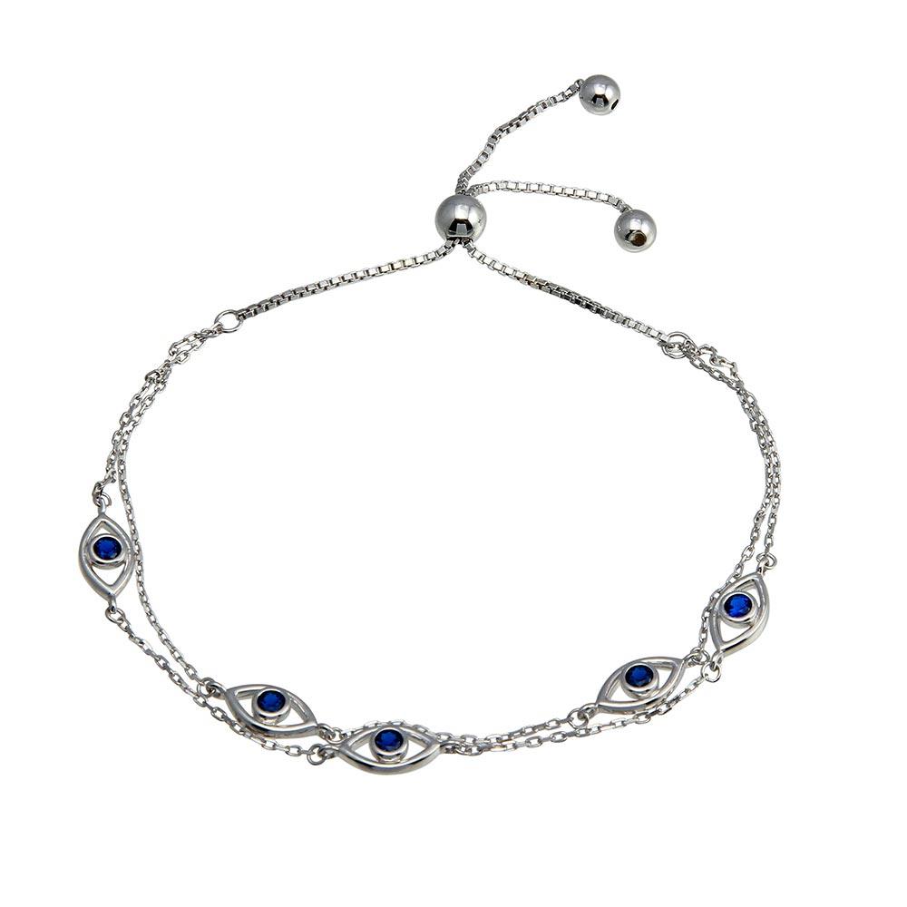 925 Sterling Silver Elegant Stars & Moons Link Charm Bracelet Adjustab