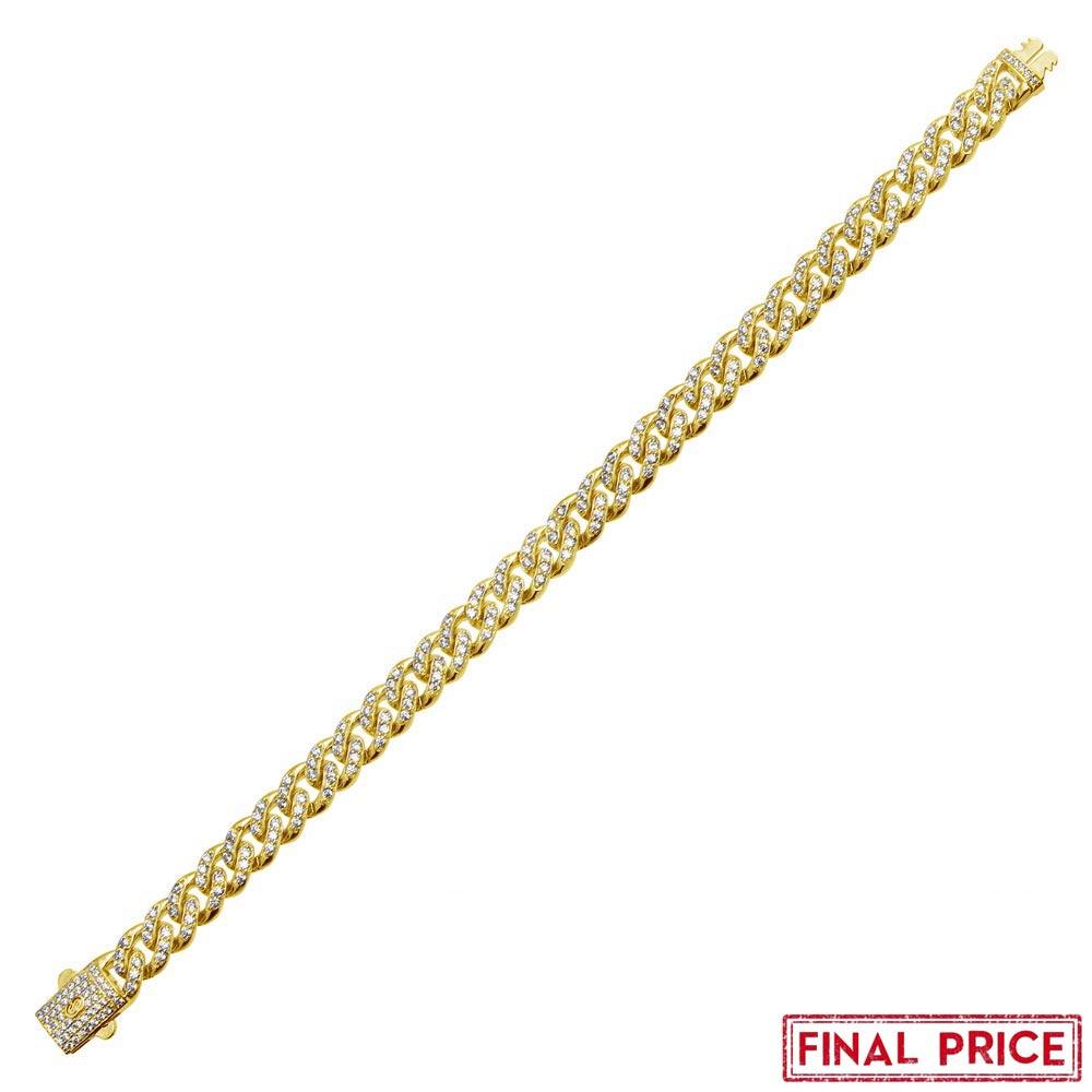 14k gold plated silver cuban good link bracel