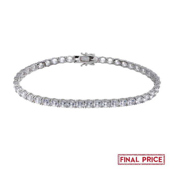 Rhodium Plated 925 Sterling Silver Round CZ Tennis Bracelet 5mm - GMB00087 | Silver Palace Inc.