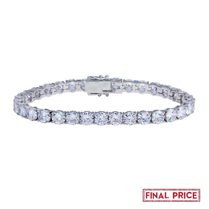 Rhodium Plated 925 Sterling Silver Round CZ Tennis Bracelet 6mm - GMB00088 | Silver Palace Inc.