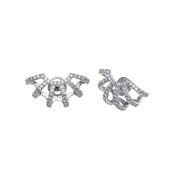 Rhodium Plated 925 Sterling Silver Web CZ Earrings - GME00000RH | Silver Palace Inc.