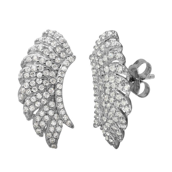 Silver 925 Rhodium Plated Angel Wings Climbing Earrings - GME00100 | Silver Palace Inc.