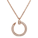 Silver 925 Rose Gold Plated Round Nail Pendant Necklace - GMN00021RGP | Silver Palace Inc.