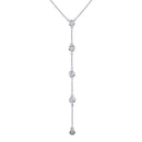Silver 925 Rhodium Plated 4 Drop CZ Necklace - GMN00091 | Silver Palace Inc.