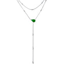 Rhodium Plated 925 Sterling Silver CZ Drop Necklace  - GMN00104 | Silver Palace Inc.