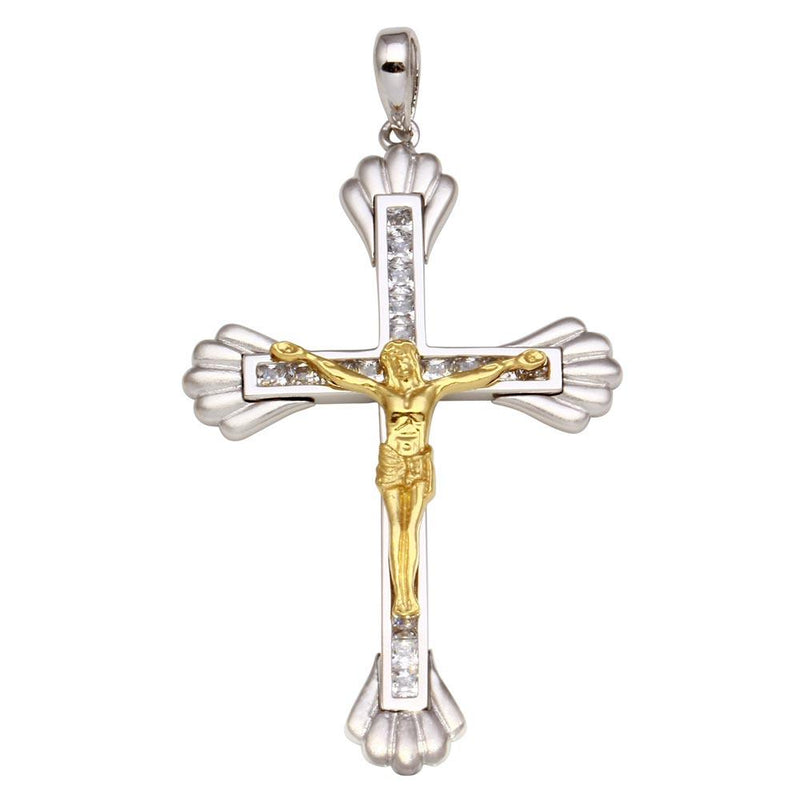 Silver 925 Two-Toned Crucifix Pendant **Pendant Only** - GMP00020RG | Silver Palace Inc.