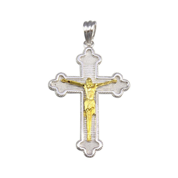 Silver 925 2 Toned Plated Cross Pendant - GMP00044RG | Silver Palace Inc.
