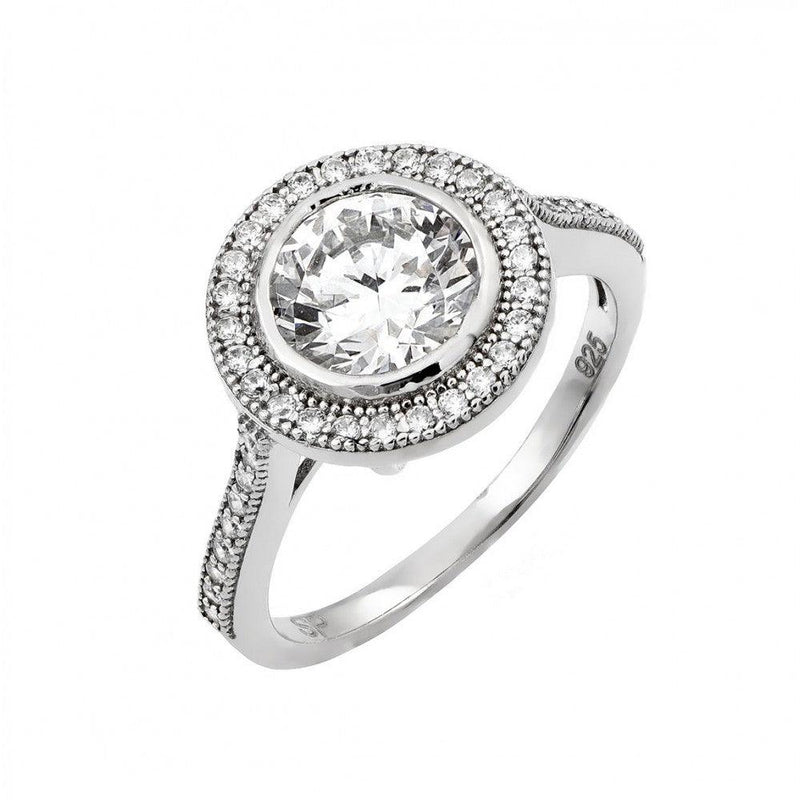 Silver 925 Rhodium Plated Micro Pave CZ Ring - GMR00013 | Silver Palace Inc.