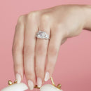 Anillo de plata 925 con micro pavé de circonita chapada en rodio - GMR00014